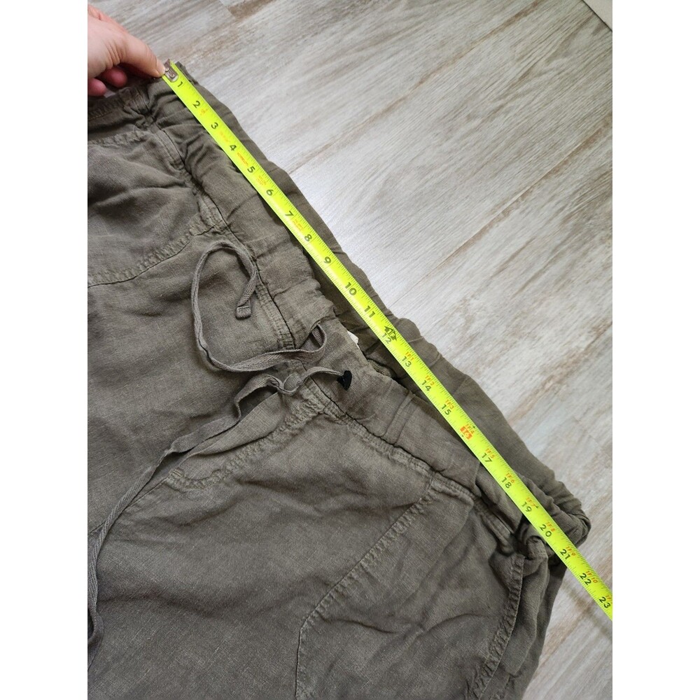 CASLON Linen Jogger Pants Green Drawstring Elastic Waist Relaxed Fit 20W GUC - Picture 6 of 10